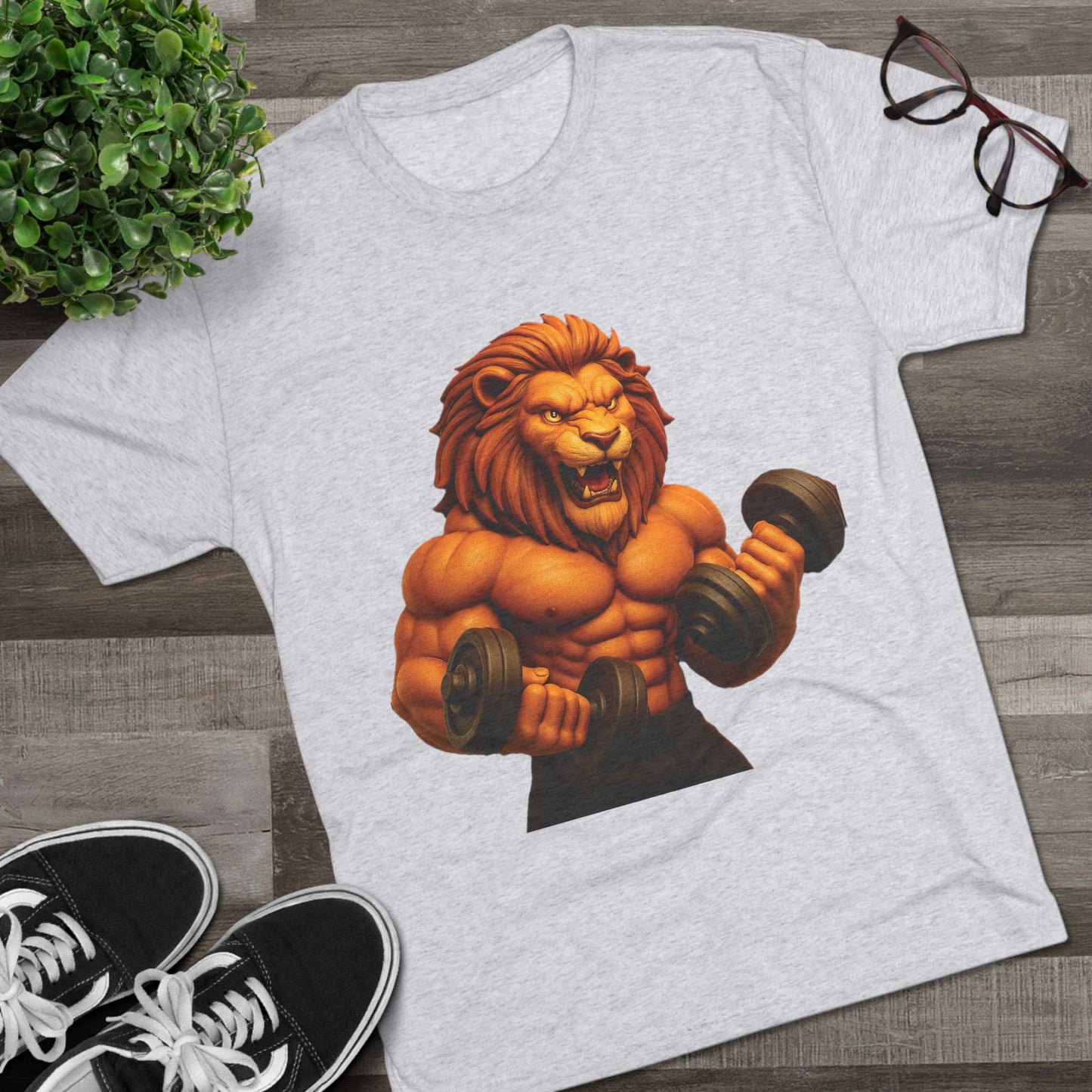Fierce Lion Fitness Tee - Unisex Workout Shirt, Gym Apparel, Athleisure Wear, Gift for Fitness Lovers, Motivational Clothing