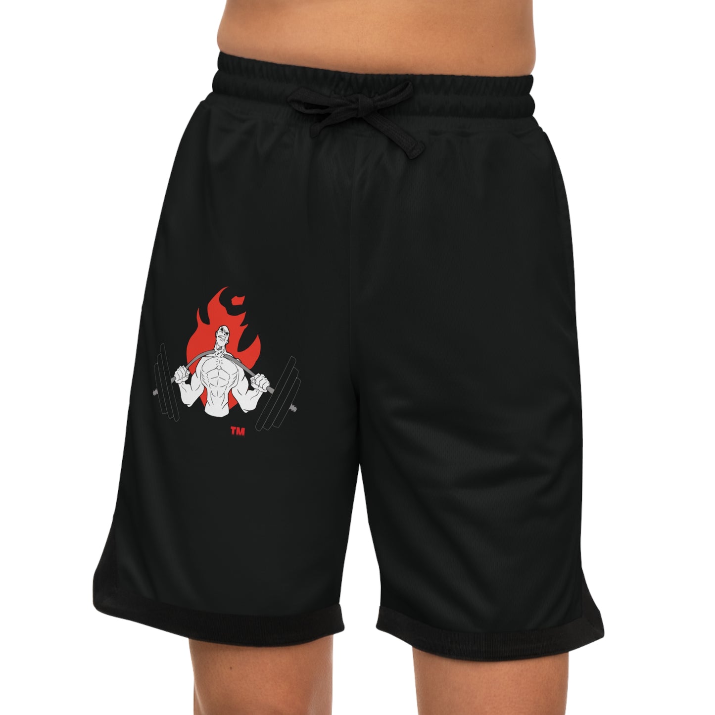 Men's Basketball Rib Shorts with Muscle Graphic | Athletic Wear for Sports & Gym