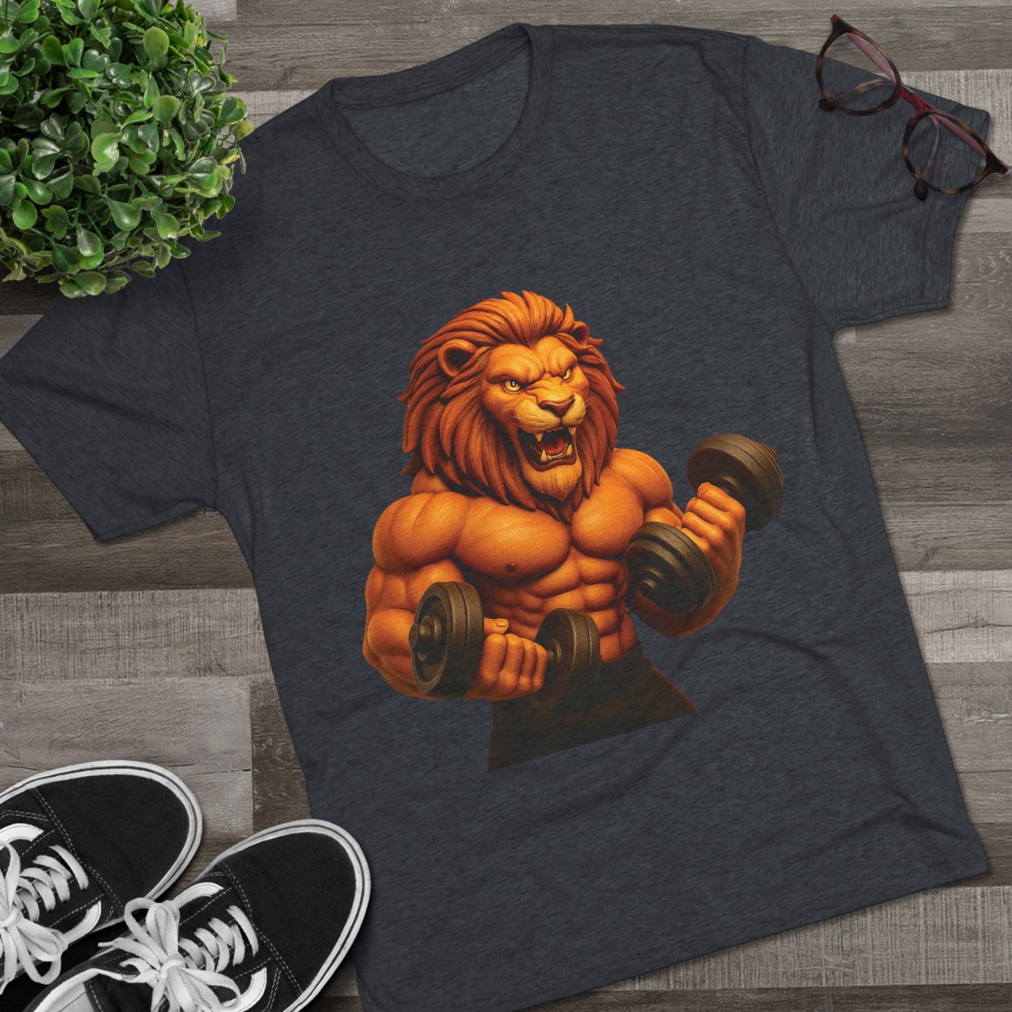 Fierce Lion Fitness Tee - Unisex Workout Shirt, Gym Apparel, Athleisure Wear, Gift for Fitness Lovers, Motivational Clothing