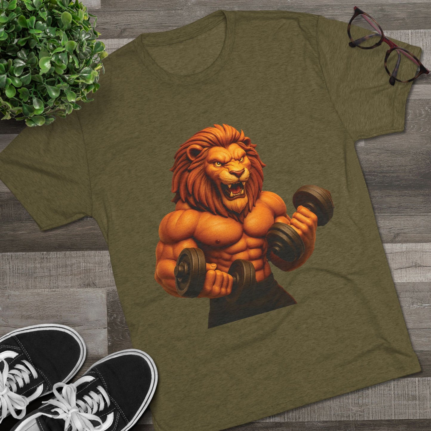 Fierce Lion Fitness Tee - Unisex Workout Shirt, Gym Apparel, Athleisure Wear, Gift for Fitness Lovers, Motivational Clothing