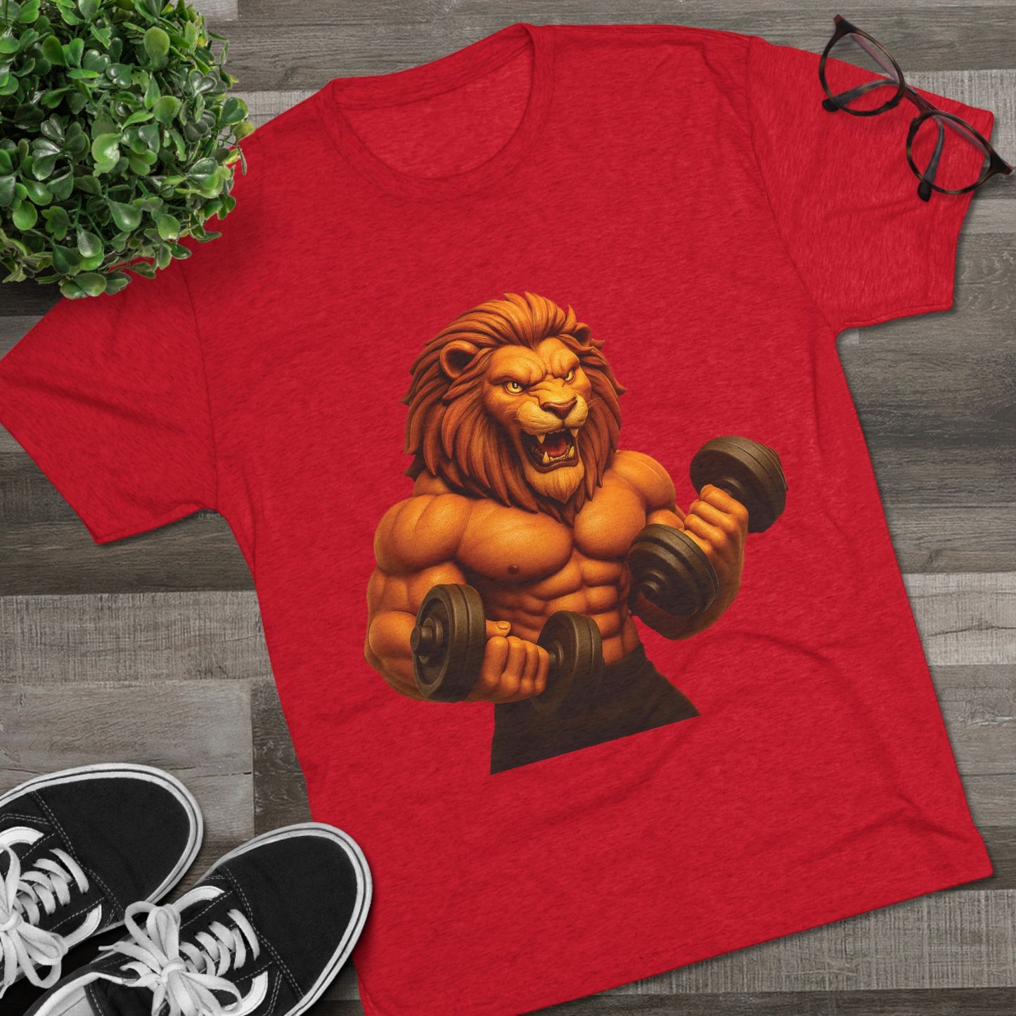Fierce Lion Fitness Tee - Unisex Workout Shirt, Gym Apparel, Athleisure Wear, Gift for Fitness Lovers, Motivational Clothing