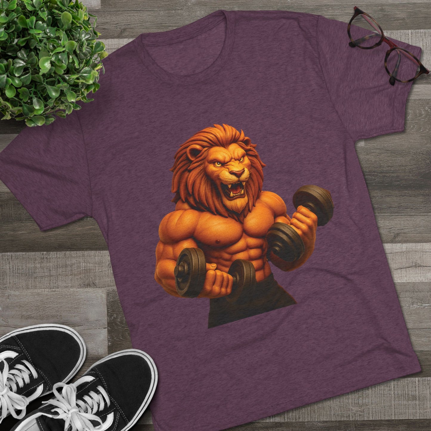 Fierce Lion Fitness Tee - Unisex Workout Shirt, Gym Apparel, Athleisure Wear, Gift for Fitness Lovers, Motivational Clothing