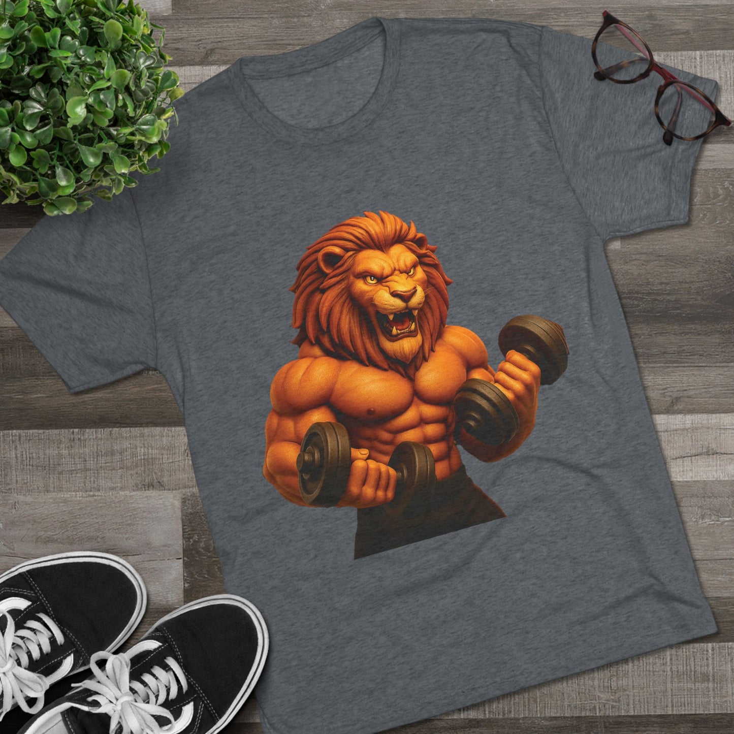 Fierce Lion Fitness Tee - Unisex Workout Shirt, Gym Apparel, Athleisure Wear, Gift for Fitness Lovers, Motivational Clothing
