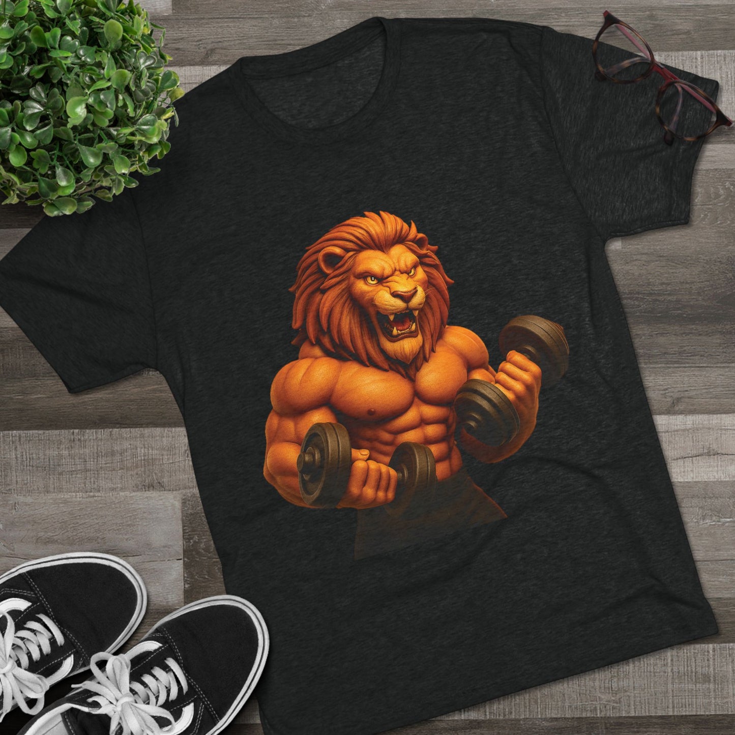 Fierce Lion Fitness Tee - Unisex Workout Shirt, Gym Apparel, Athleisure Wear, Gift for Fitness Lovers, Motivational Clothing