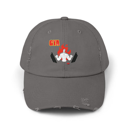 GTA Unisex Distressed Cap - Trendy Streetwear Hat for Fitness Enthusiasts
