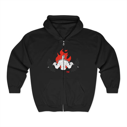 Fire & Strength Unisex Full Zip Hoodie - Ideal for Fitness Enthusiasts
