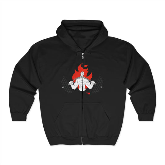 Fire & Strength Unisex Full Zip Hoodie - Ideal for Fitness Enthusiasts