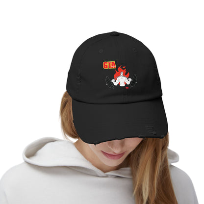 GTA Unisex Distressed Cap - Trendy Streetwear Hat for Fitness Enthusiasts